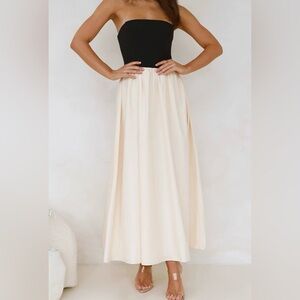 SINCERELY JULES Strapless Drop Waist Trending Bubble Hem Maxi Dress